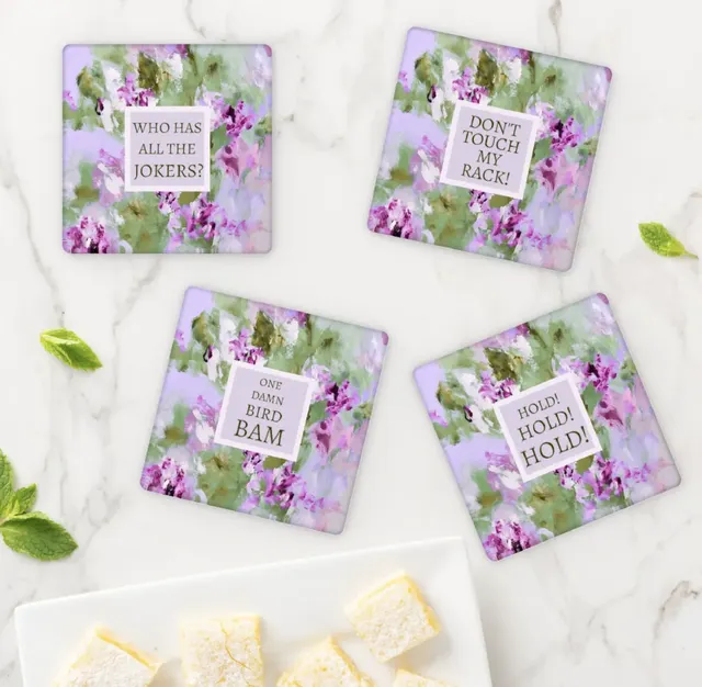 Amanda Toppe Sparrow's Nest Coasters, handmade ceramic with nest motif.