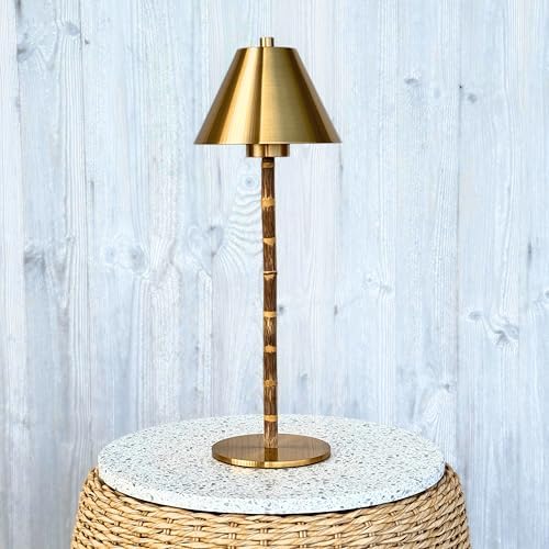 Bamboo Cordless Table Lamp in gold by Amazon