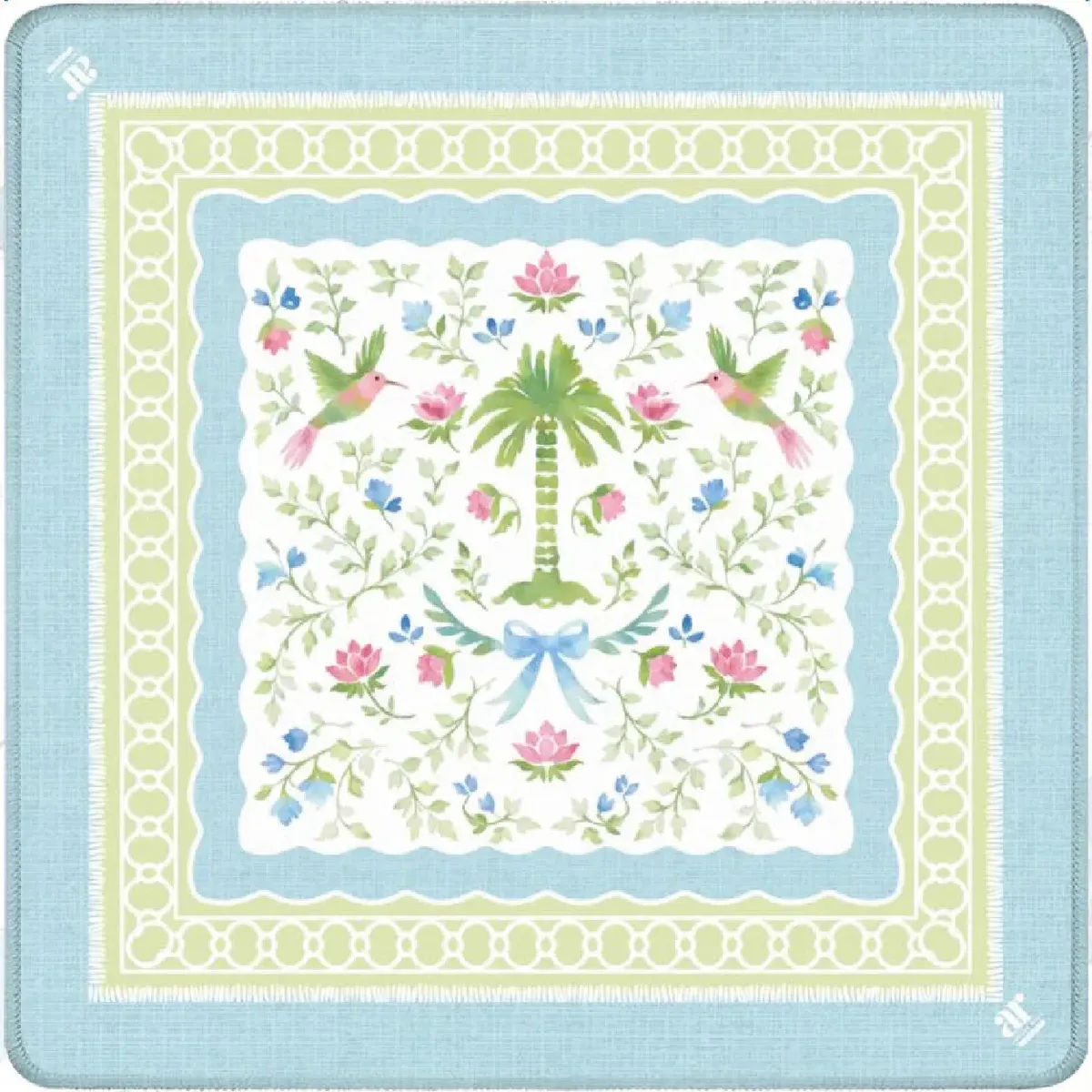 Anders Ruff Palm Estate Mahjong Mat with palm leaf motif on canvas