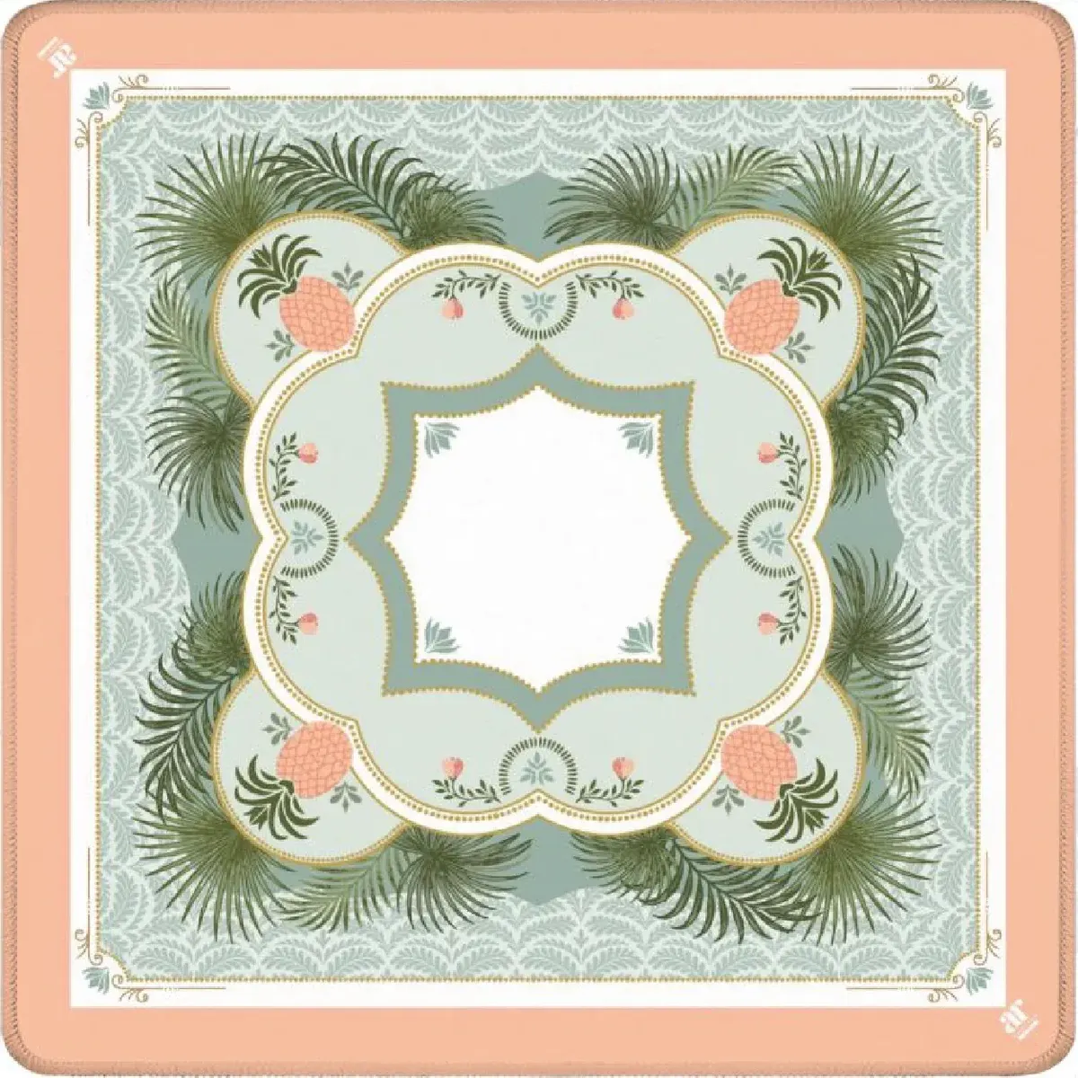 Pineapple Palm Estate Mat by Anders Ruff Design with tropical motif.