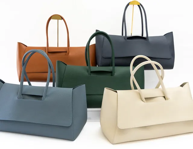 BAM BIRD Classic Tote in assorted colors with sturdy handles.