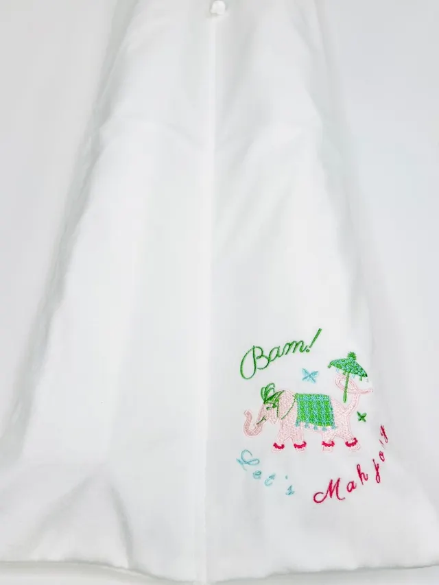 Mahjong Rack Storage Bag in white by Bam! Let's Mahjong