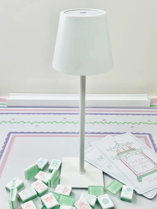 Mahjong Table Lamp - White in white by Bam! Let's Mahjong