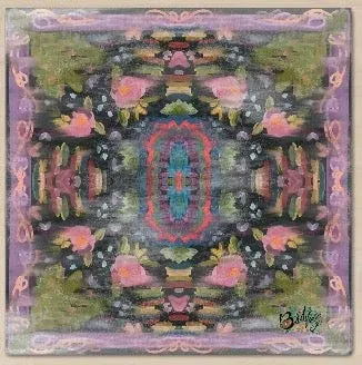Black Chartruse Worn Silken Chenille Mahjong Mat