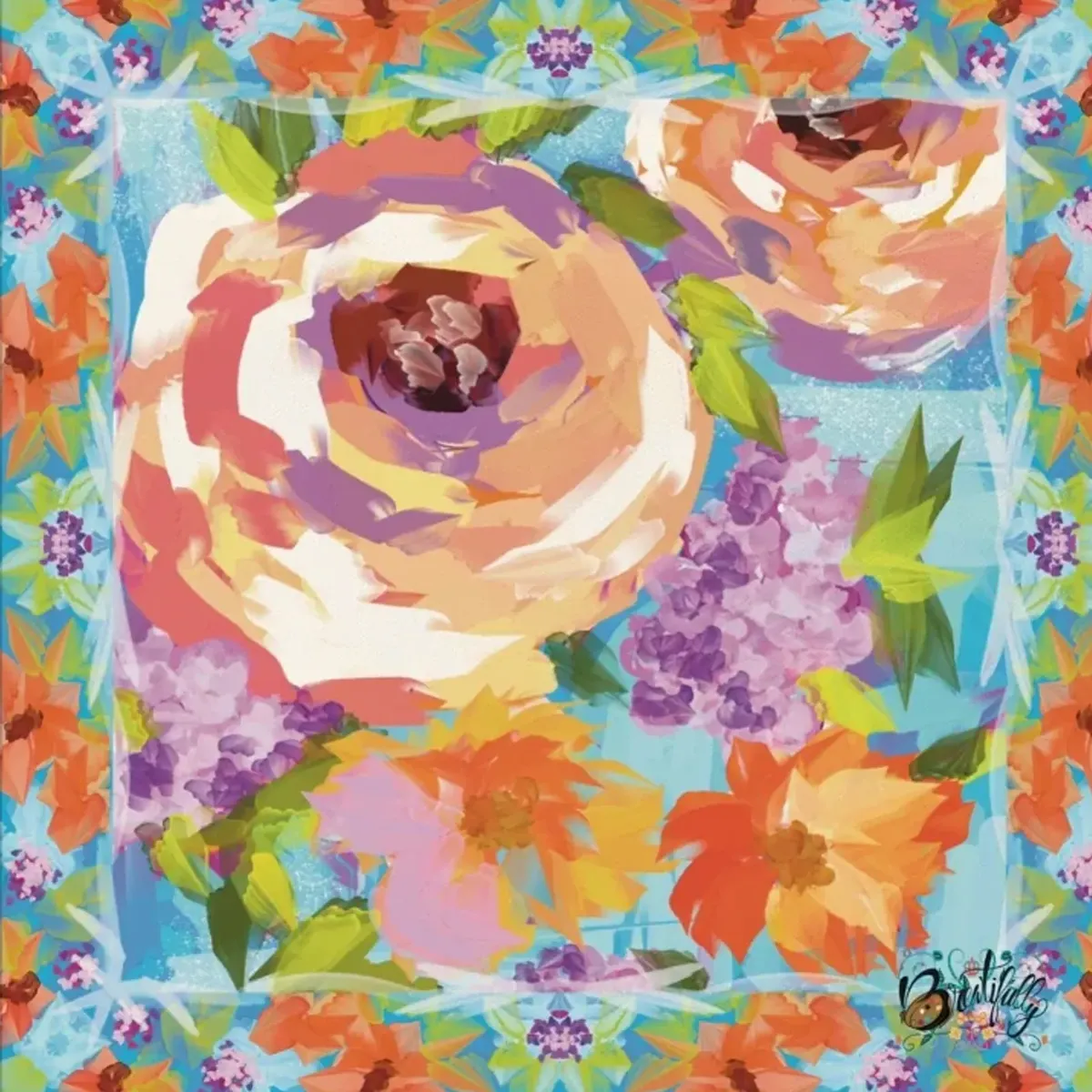 Bold Floral Thick Mahjong Mat