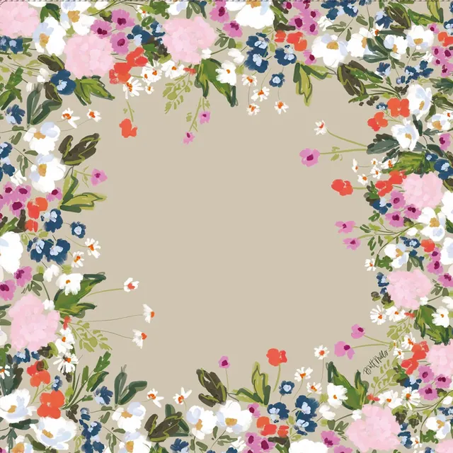 Veranda-inspired Britt Mills Mahjong Mat in warm neutrals and greens.