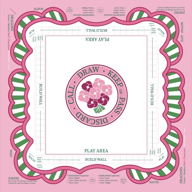 The Parlor Mat - 2 Sided (white side) in white and pink by Caki Lawrence