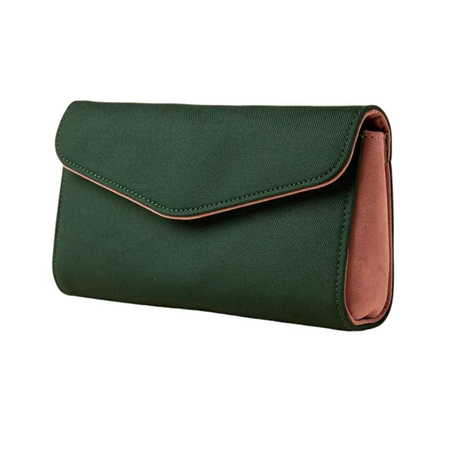 The Parlor Pouch Tile Bag in green and brown by Caki Lawrence