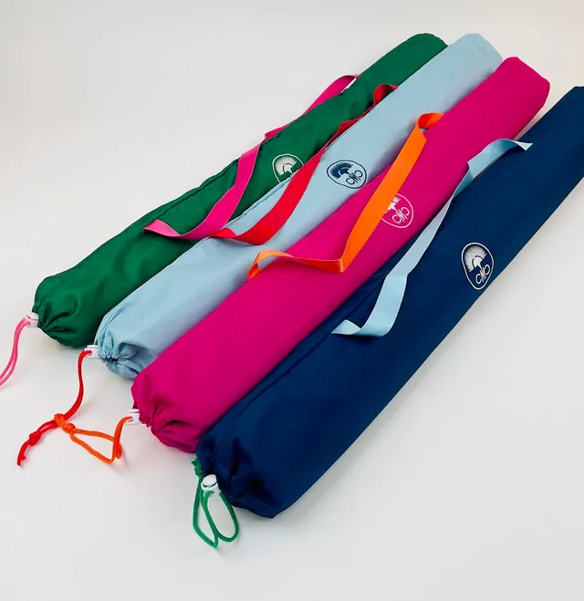 Club Mat Bag in assorted colors with zipper and canvas exterior.