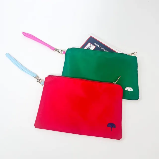 Espresso pebbled leather Club Wristlet Card Holder with wrist strap.