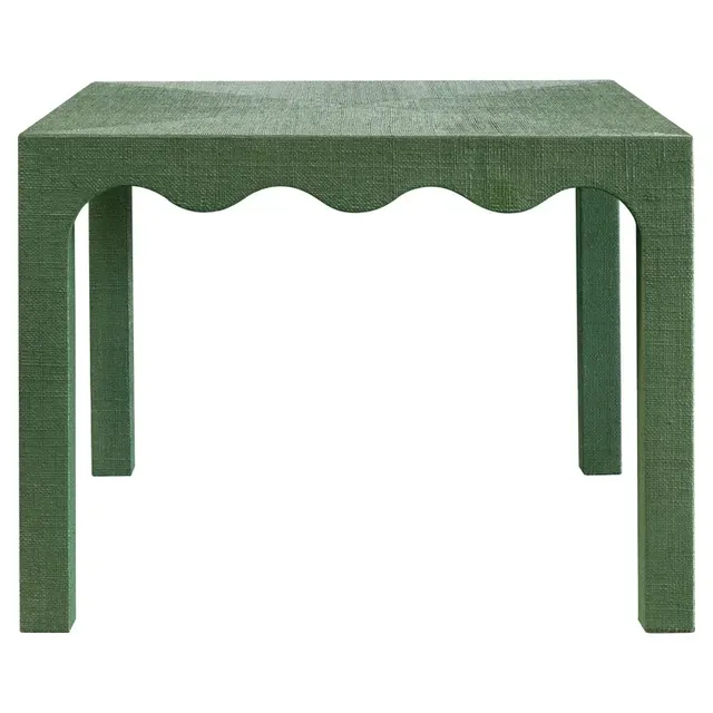 Coastal Beach Raffia Table - Green
