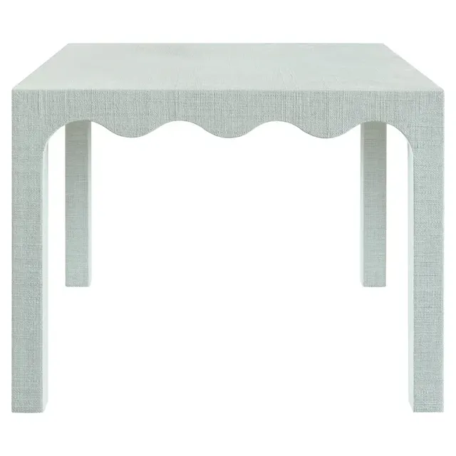 Coastal Beach Raffia Table - Light Blue
