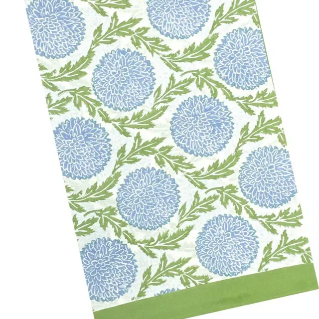 Blue and green Flying Sheep Flowers & Vines tablecloth with vines.
