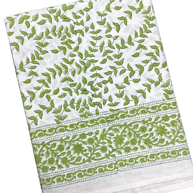Green Woodland Leaves patterned tablecloth by Flying Sheep Country.