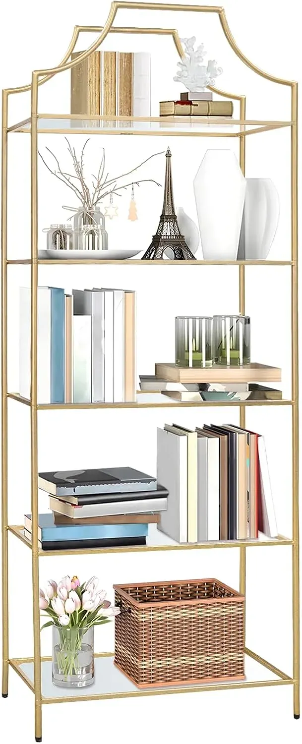 Gold and Glass Bookshelf
