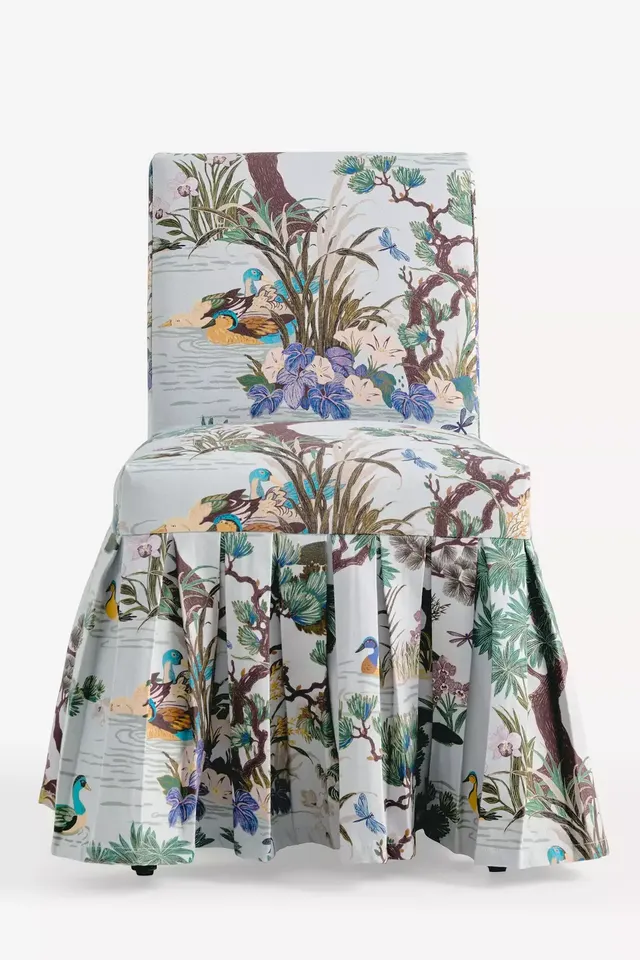 Layla Printed Ruffle Chair Slip Cover