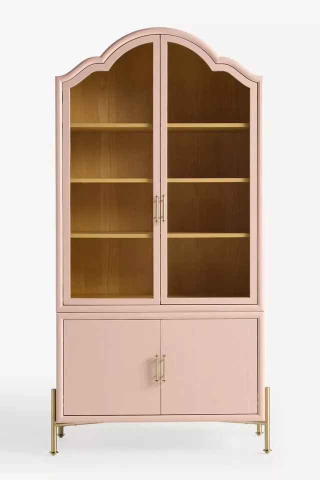 Livia Glass and Wood Storage Hutch