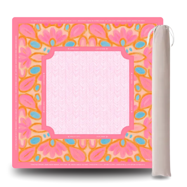 Coral Orchard Mat from Mahj and Vine featuring coral reef pattern