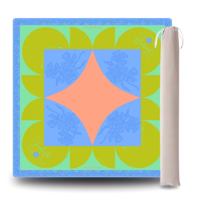 Greenly Mat in olive-green felt with a stitched border and reinforced corners.