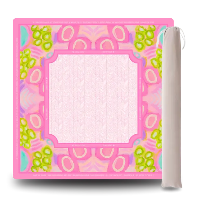 Petal Parade Mat in pink and green by Mahj and Vine
