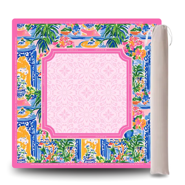 Porcelain Bloom Mat in bold and classic by Mahj and Vine