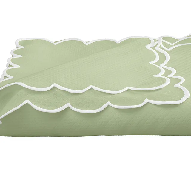 Matouk Savannah Gardens Spring Green tablecloth with botanical print