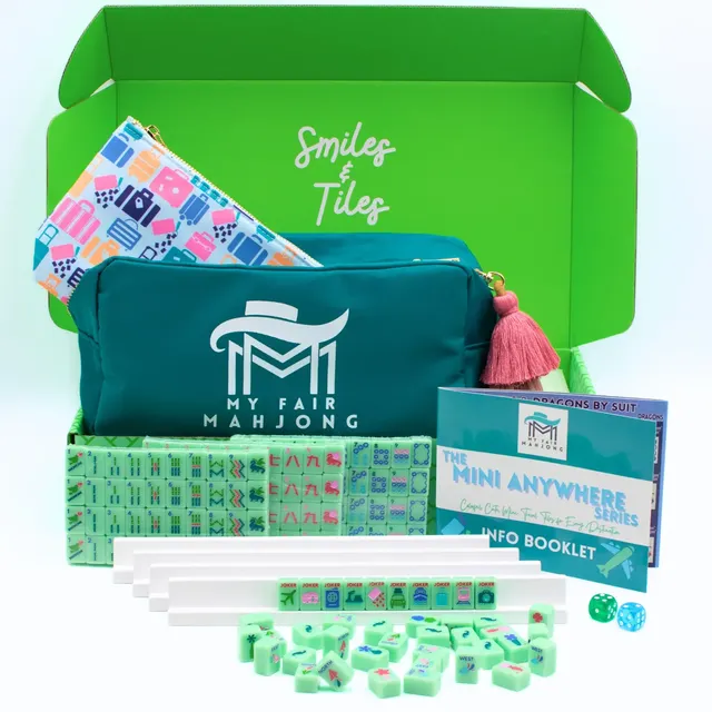 Mini Travel Mahjong Set - Anywhere Series in Green