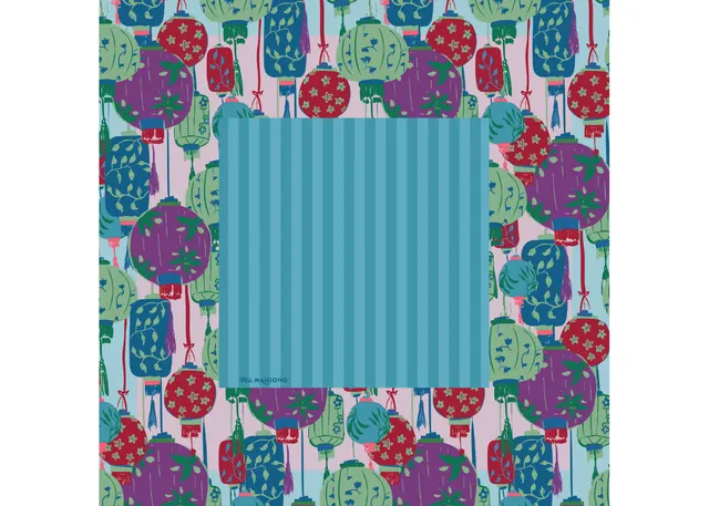 Festival Mat in Malachite in red and turquoise by Miss Mahjong