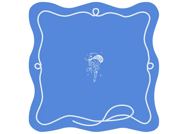 Lasso Mahjong Mat in blue by Miss Mahjong