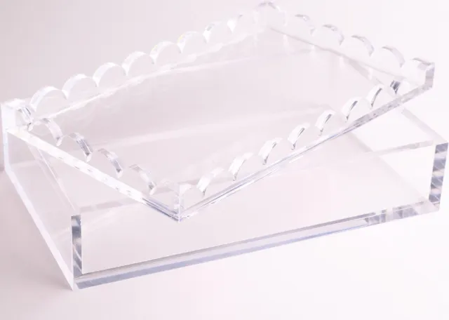 Scalloped Acrylic Box mahjong tile bag in white and ivory by Miss Mahjong