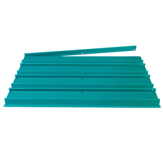 20-inch teal acrylic rack with pusher for mahjong tiles.