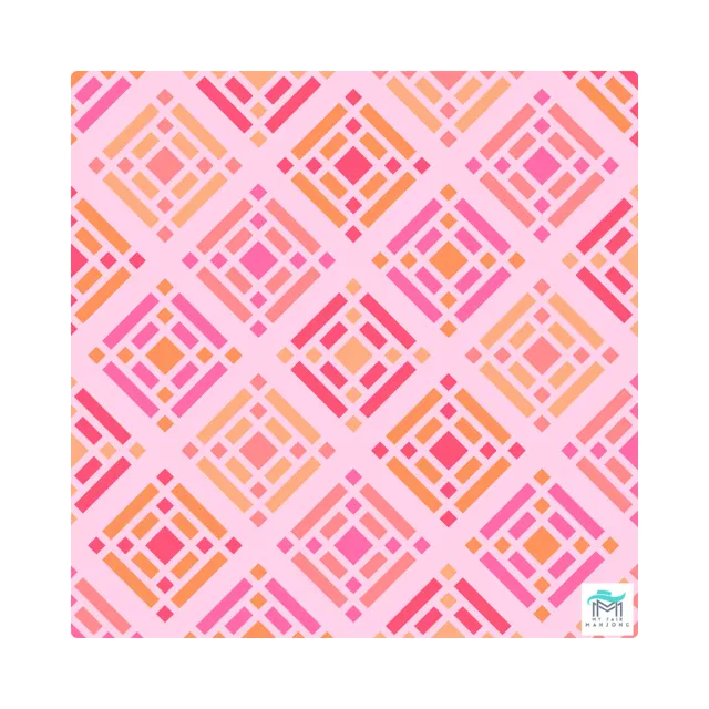 Brightside Pink mat with stitched edge and non-slip rubber backing.