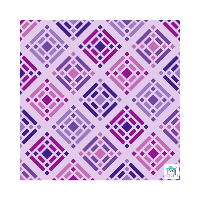 Purple mat with subtle texture and contrast stitching.