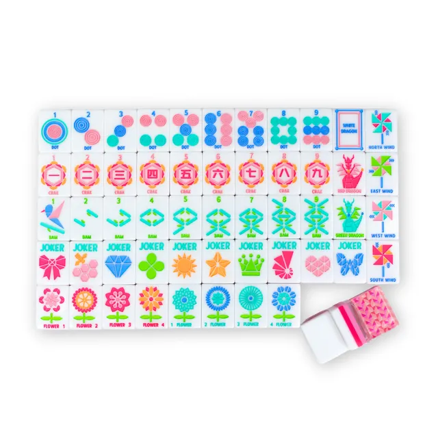 CRYSTAL PRISM | Pink | Mahjong with Bold Angles and Vibrant Vibes mahjong tile set in pink by My Fair Mahjong