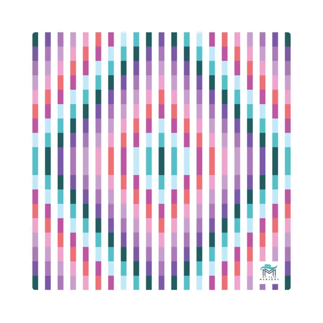 Soft ivory mat with playful curved line-art design