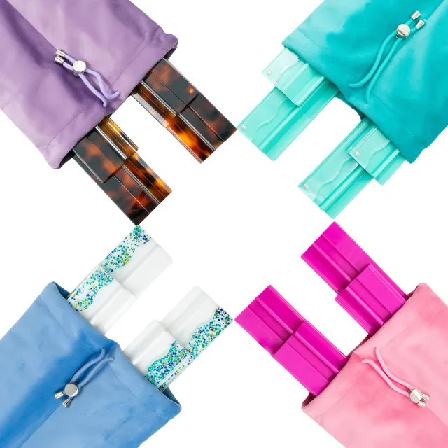 Velvet rack bags in assorted colors with soft lining for mahjong racks.