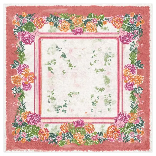 Harriet Always Brags About Her Garden mahjong playing mat in pink and green by noli june