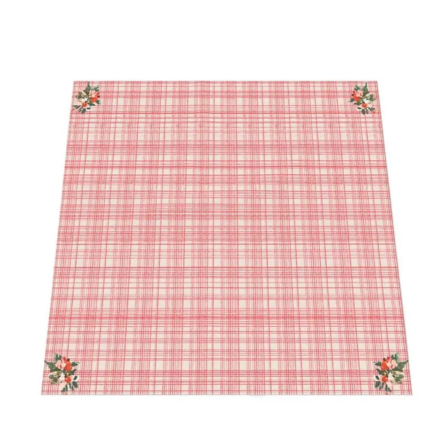 Lena Never Shows Her Hand Tablecloth in red and pink by noli june