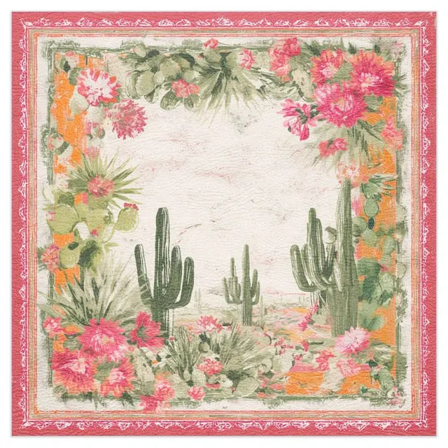 Rochelle Stayed an Extra Week at the Dude Ranch mahjong playing mat in pink and green by noli june
