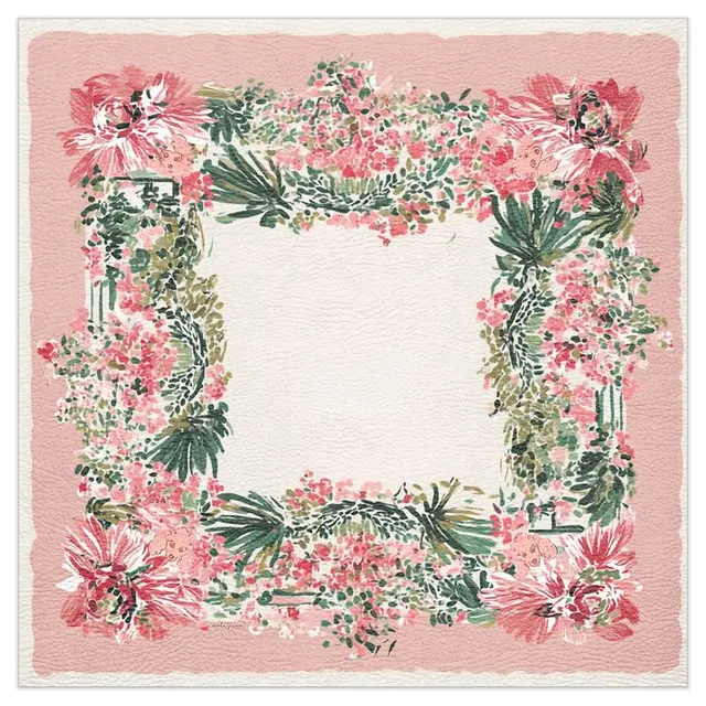 Soiree at Sue's mahjong playing mat in pink and green by noli june