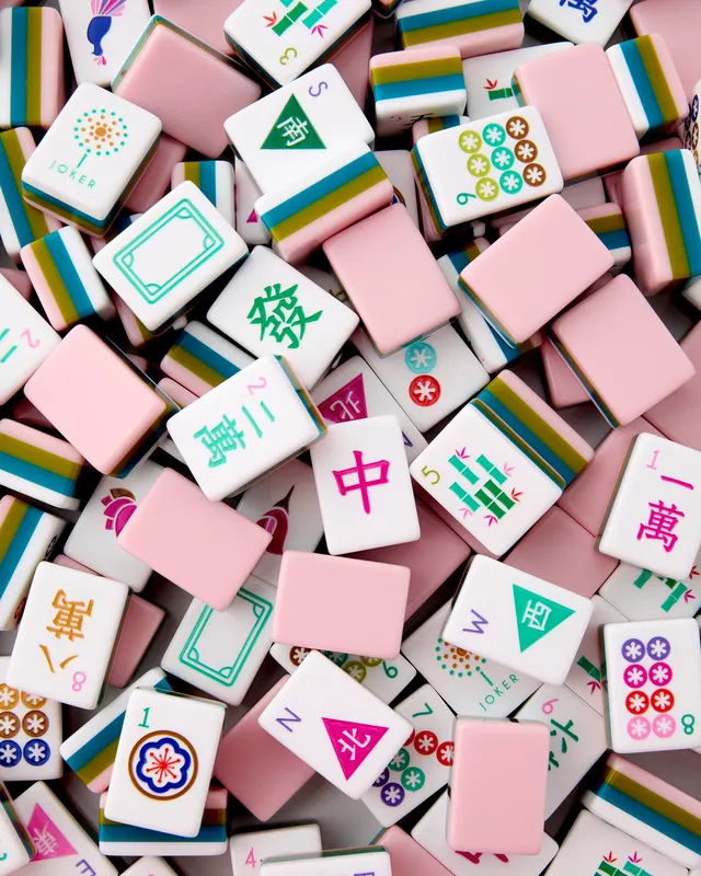 La Fete Tiles by Oh My Mahjong, festive ceramic tile set.