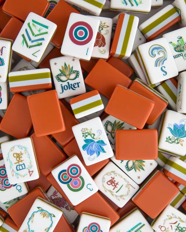Sierra Tiles by Oh My Mahjong with sun-washed glaze and charcoal pips