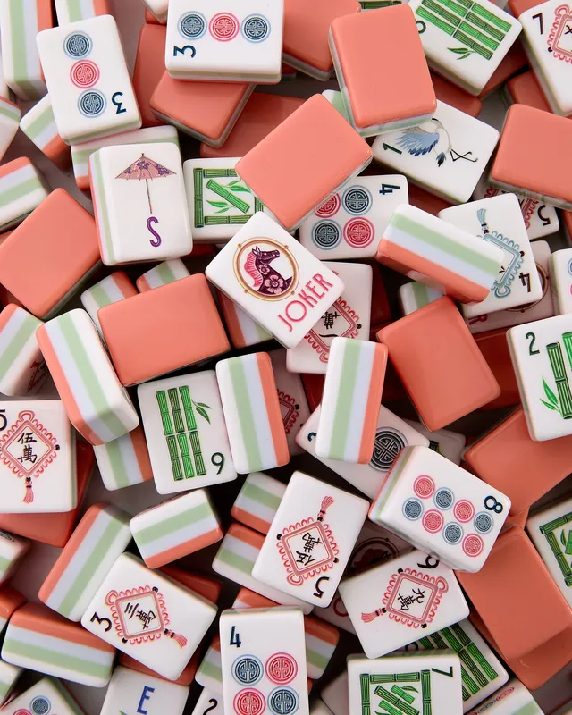 Solara Tiles in coral by Oh My Mahjong