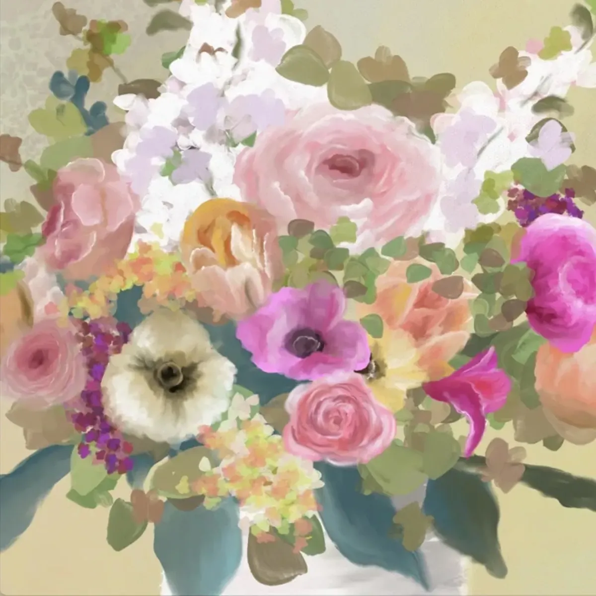 Pastel Still Life Mahjong Mat
