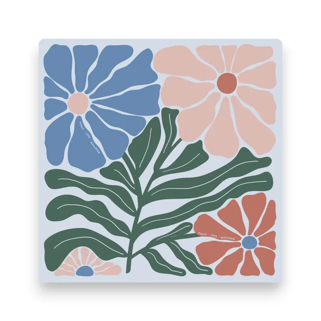 Desert Bloom mat featuring coral and blush floral design on ivory base