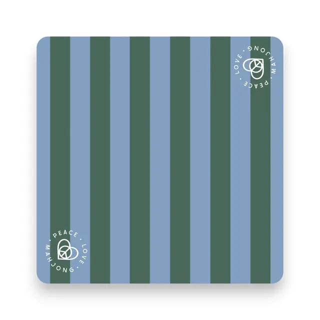 Blue and green striped mat with clean edges.