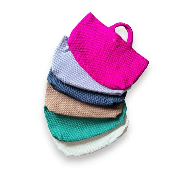 Woven Carryall with Matching Tile Pouch - 7 colors in multi by Peace Love Mahjong
