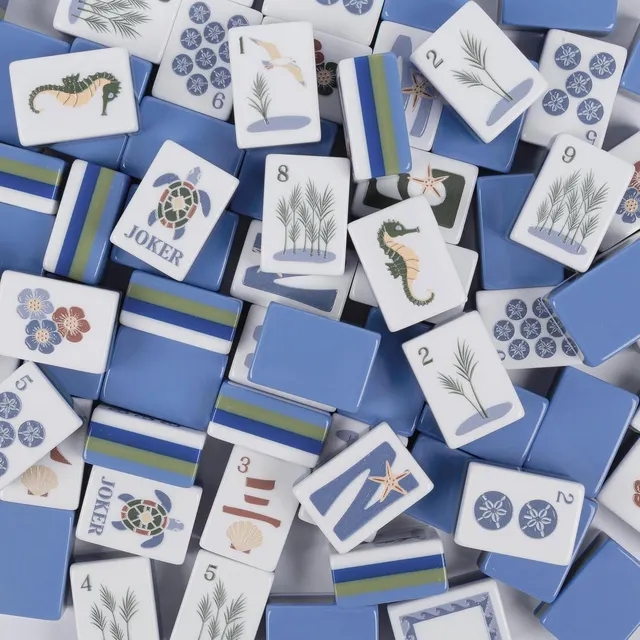 Coastal Paradise Mahjong Tile Set in classic by Sweet JoJo Designs