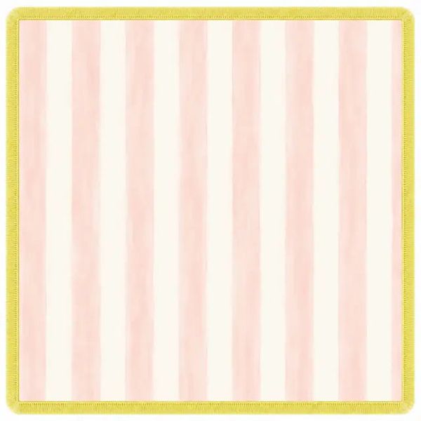 Cabana Mat - Pink & Ivory with Citrus Fringe in pink and orange by Tala Mahj