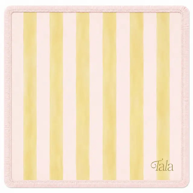 Colony Mat - Chartreuse & Petal Pink in pink and yellow by Tala Mahj